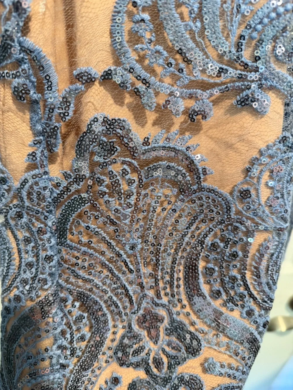 Free People Blue Sequin Lace Mini Dress – Size 0
